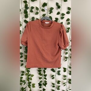 Women's Puff Sleeve Top - Rust
